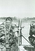 Mortier en action pendant l'intervention à Kolwezi (1978).