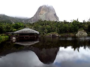 Pedra Azul as seen from the Dark Lake