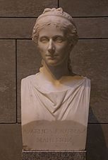 The Painter Angelika Kauffmann (1808), by Johann Peter Kauffmann, marble, 66,9 x 35,2 x 35 cm., Neue Pinakothek, Munich
