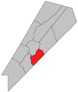 Location within Queens County, New Brunswick.