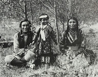 Samson Beaver mit seiner Ehefrau Leah und seiner Tochter, 1907