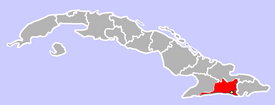 Santiago de Cuba (Oriente) Province highlighted ln red