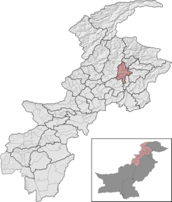 Shangla District (red) in Khyber Pakhtunkhwa