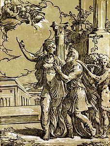 The Tiburtine Sibyl and the Emperor Augustus, by Antonio da Trento (restored by Adam Cuerden)
