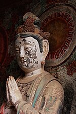 Bodhisattva situées à l'intérieur d'une des grottes.