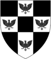 Sable on a cross argent quarter pierced of the field four eagles displayed of the first (Buller)