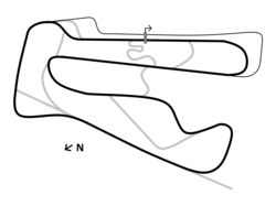 The main track layout of Bushy Park Curcuit, St. Philip, Barbados.