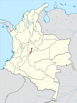Bogotá, Distrito Capital shown in red