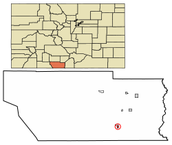 Location of the Town of Antonito in Conejos County, Colorado.