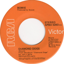 Description de l'image Diamond Dogs by David Bowie UK vinyl single.png.