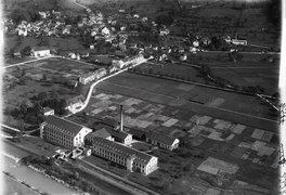 Photo aérienne prise à 100 m par Walter Mittelholzer (1919).