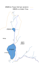 הגבול עם המנדט הצרפתי בסוריה: הגבול לפי ההסכם האנגלו-צרפתי מ-1920 וקו הגבול הסופי שנוסח בידי ועדת ניוקומב-פולה