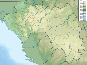 Map showing the location of Mount Nimba Strict Nature Reserve