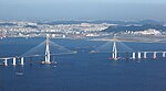 main span of Incheon Bridge under construction