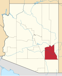 グレアム郡の位置を示したアリゾナ州の地図
