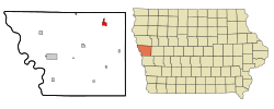 Location of Mapleton, Iowa