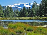 Breitmattensee (Moosalp) mit Blick Richtung Monte Leone