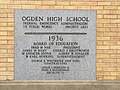 Granite memorial plaque commemorating original construction in 1936