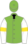 Light green, white sleeves, yellow armlets