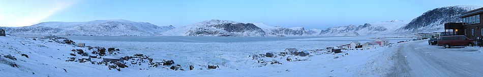 Panorama view of Pangnirtung Fiord.