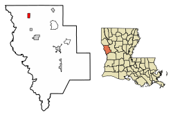 Location of Converse in Sabine Parish, Louisiana.