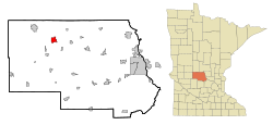 Location of Melrose within Stearns County, Minnesota