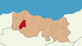 Map showing Düzköy District in Trabzon Province