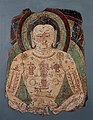 Le Bouddha Vairochana. Peinture murale du VIIe ou VIIIe siècle, issue de Balawaste, près de Khotan.