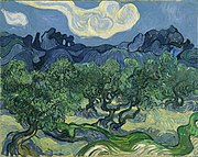 ゴッホ, The Olive Trees with the Alpilles in the Background, 1889