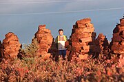 Tourbière et tourbe à sécher, visiteur dans l'île, G. Lapointe