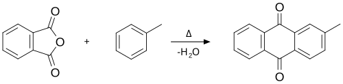 Summary eq for synthesis of 2-methylanthraquinone