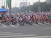 The field of the men's cycling road race at the 2008 Summer Olympics