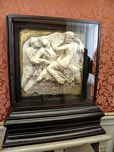 Ariane et Bacchus, haut-relief en marbre, fragment d'un sarcophage (IIe siècle)