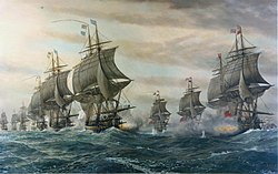 אוניות המלחמה הצרפתיות "ויל דה פארי" ו"אוגוסט" בקרב צ'ספיק