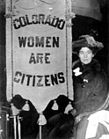 A Colorado woman campaigns for women's suffrage