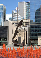 The water in the Daley Plaza fountain was dyed team red in honor of the Chicago Blackhawks Stanley Cup run in 2010.