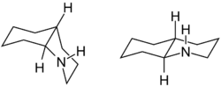 Strukturen von cis- (links) und trans-Decahydrochinolin (rechts)