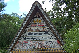 Bai meeting house of the Palauan people, with colourfully decorated gables