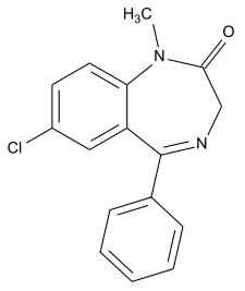 Estrutura química do diacepam.