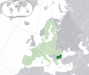 Map showing Bulgaria in Europe