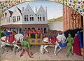 Jean Fouquet, Arrival of Emperor Charles IV at the Basilica St Denis, c. 1455–1460