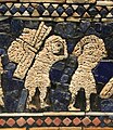 Detail of men carrying offerings on the peace panels of the Standard of Ur.