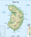 Carte géographique de l'île Fatu Hiva.