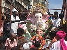 A Ganesh Procession in Mumbai, India prior to immersion.