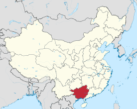 Location of Guangxi within China