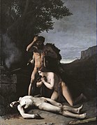 Adán y Eva descubriendo el cuerpo de Abel (1858), de Jean-Jacques Henner, École Nationale Supérieure des Beaux-Arts, París.