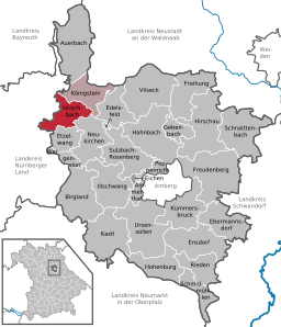 Läget för Hirschbach i Landkreis Amberg-Sulzbach