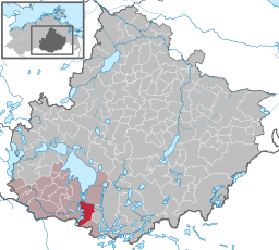 Läget för kommunen Lärz i Landkreis Mecklenburgische Seenplatte