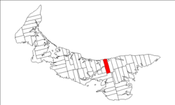 Map of Prince Edward Island highlighting Lot 37