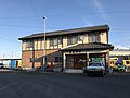 New station building with Shimbara Railway carriage (far right)